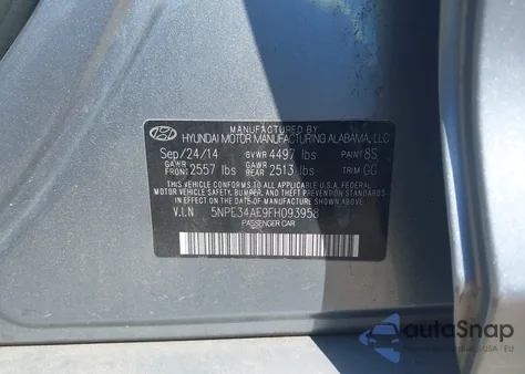 2015 Hyundai Sonata Sport из США, поврежденный, VIN 5NPE34AF9FH093958